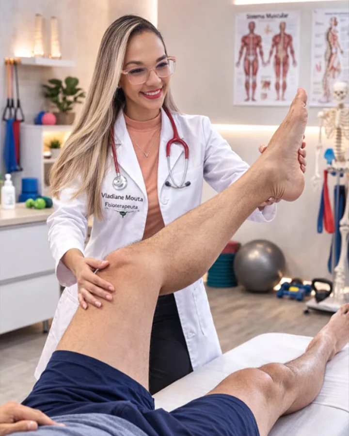 Terapeuta orientando paciente